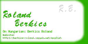 roland berkics business card